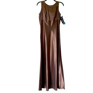 𝅺DEAD STOCK VINTAGE WITH TAGS All That Jazz Satin Bronze Cocktail Dress 3/4